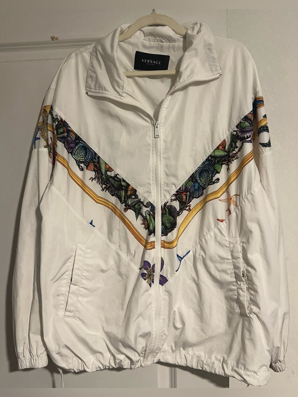VERSACE 2021 Tresor De La Mer Runway white starfish track jacket 50 L